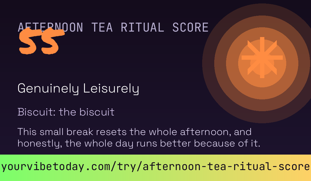 Afternoon Tea Ritual Score card
