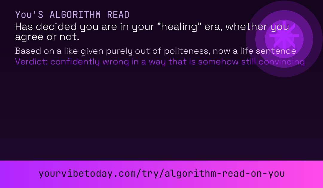 Algorithm's read on you card