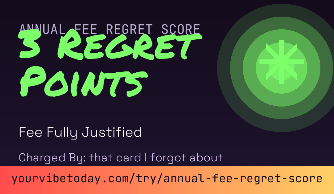 Annual Fee Regret Score card preview