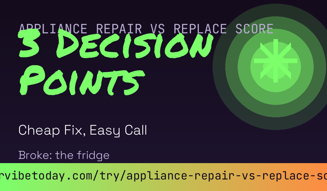 Appliance Repair vs Replace Score card preview