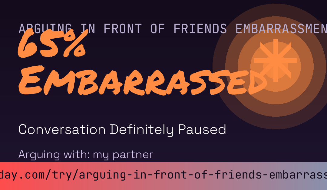 Arguing In Front Of Friends Embarrassment Score card