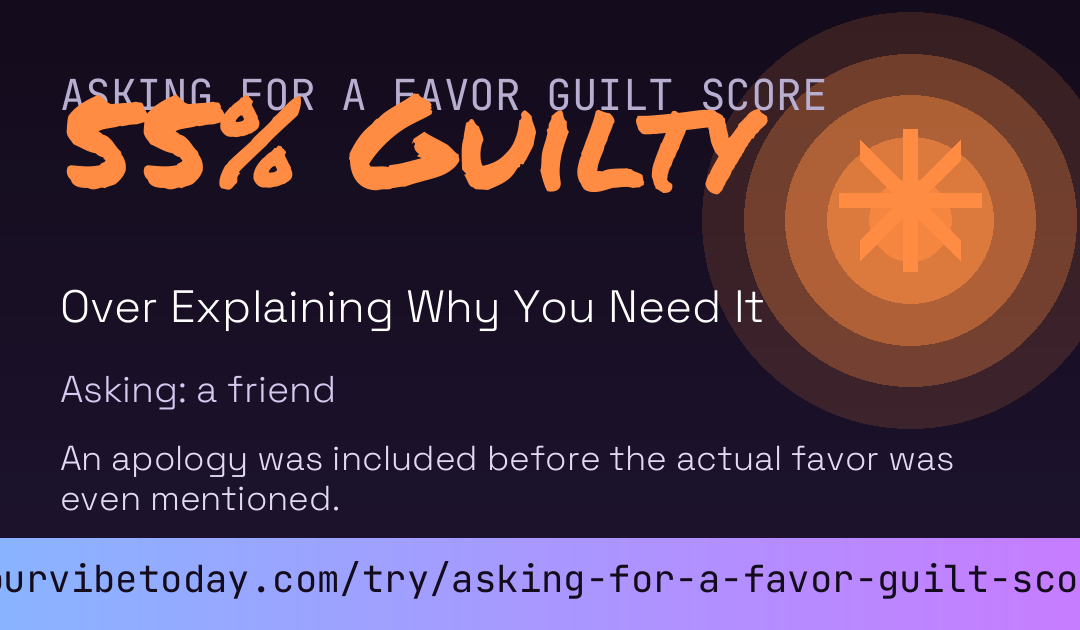 Asking For A Favor Guilt Score card preview