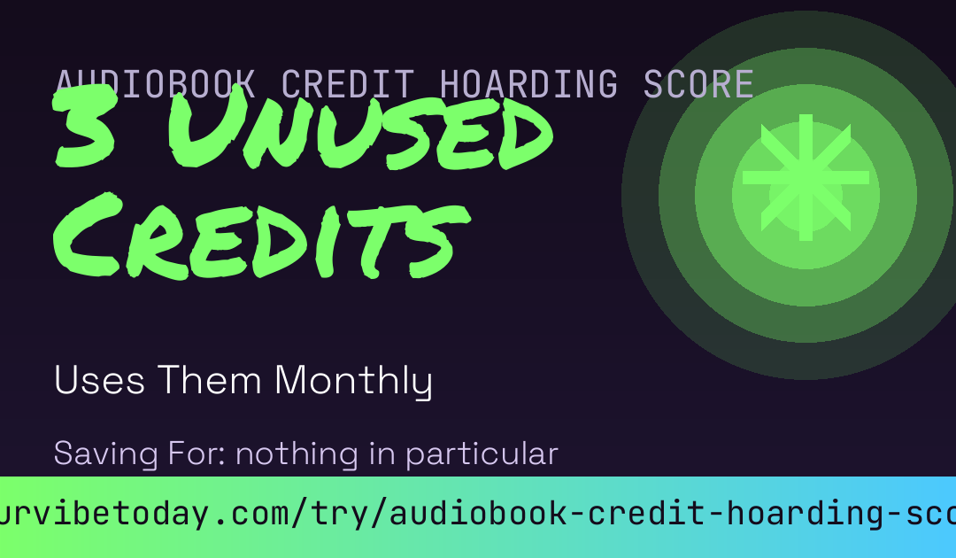Audiobook Credit Hoarding Score card