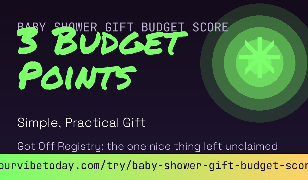 Baby Shower Gift Budget Score card