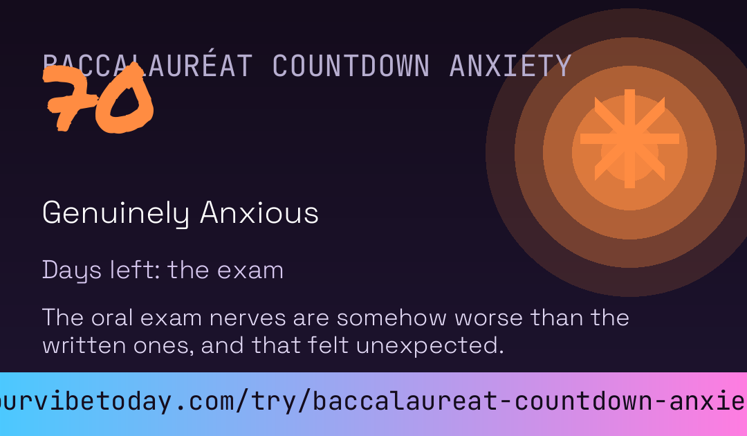 Baccalauréat Countdown Anxiety card