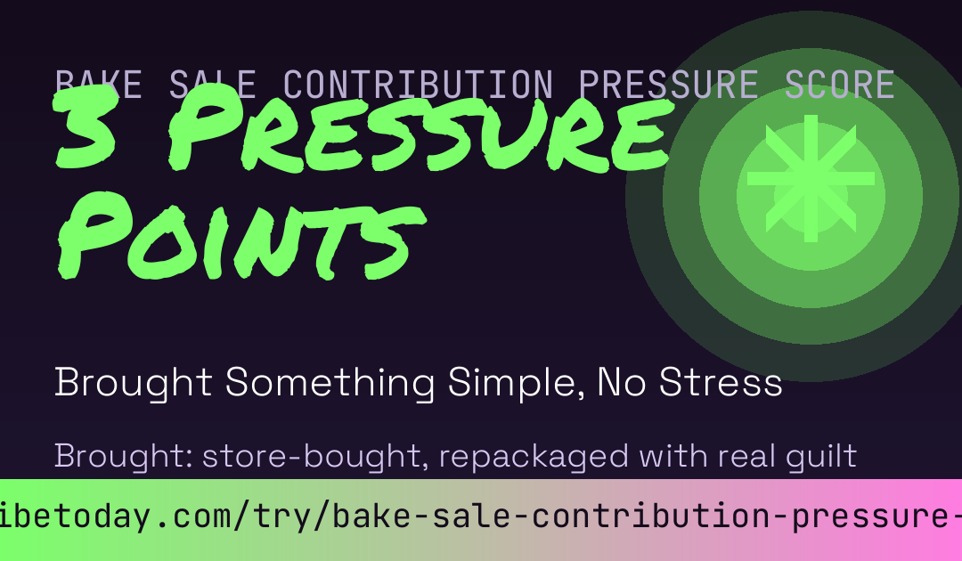 Bake Sale Contribution Pressure Score card