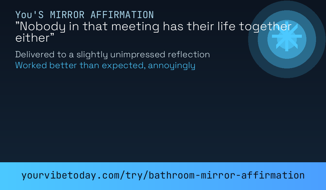 Bathroom mirror affirmation card