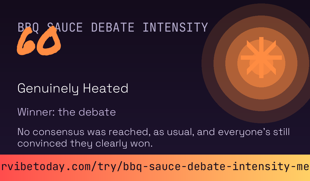 BBQ Sauce Debate Intensity Meter card