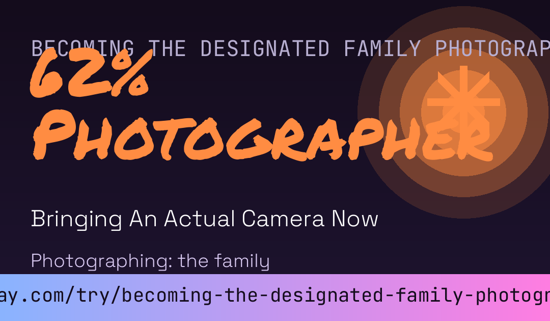 Becoming The Designated Family Photographer Score card