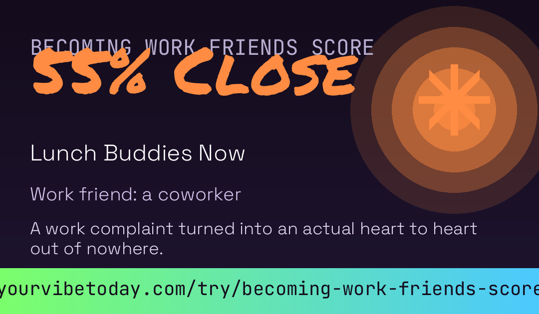 Becoming Work Friends Score card preview