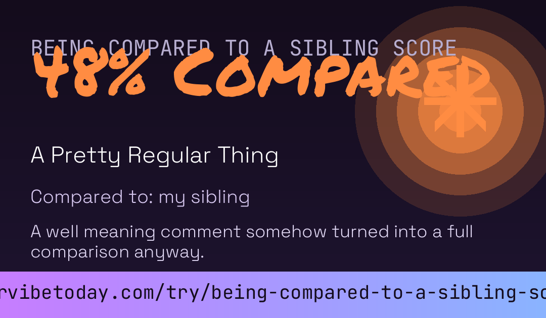 Being Compared To A Sibling Score card preview