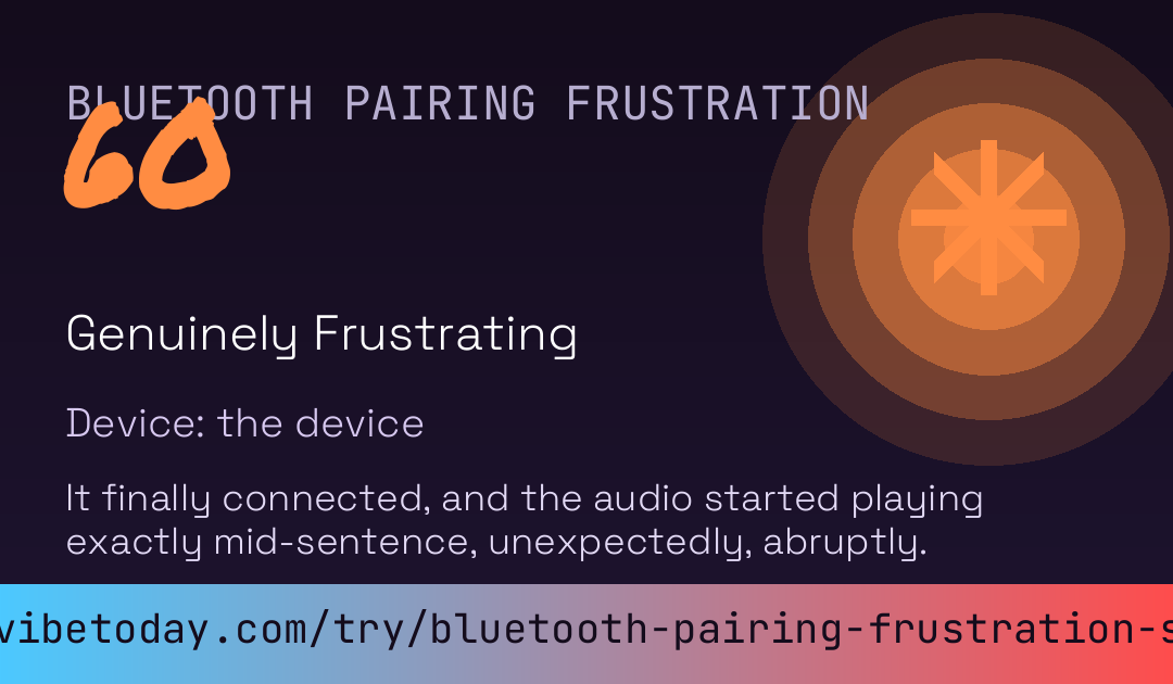 Bluetooth Pairing Frustration Score card preview
