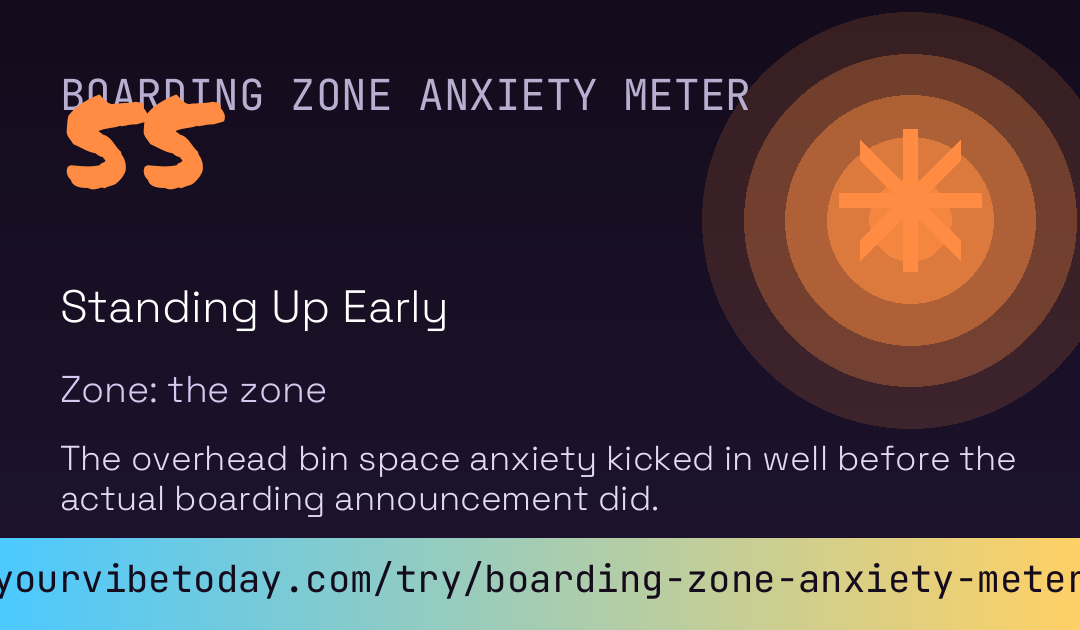 Boarding Zone Anxiety Meter card