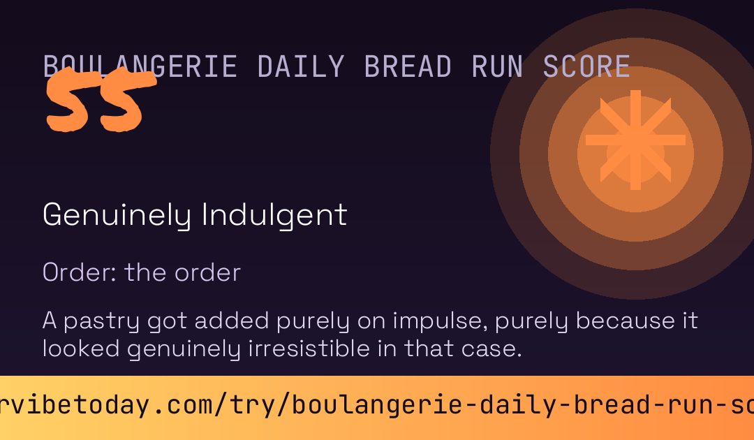 Boulangerie Daily Bread Run Score card preview