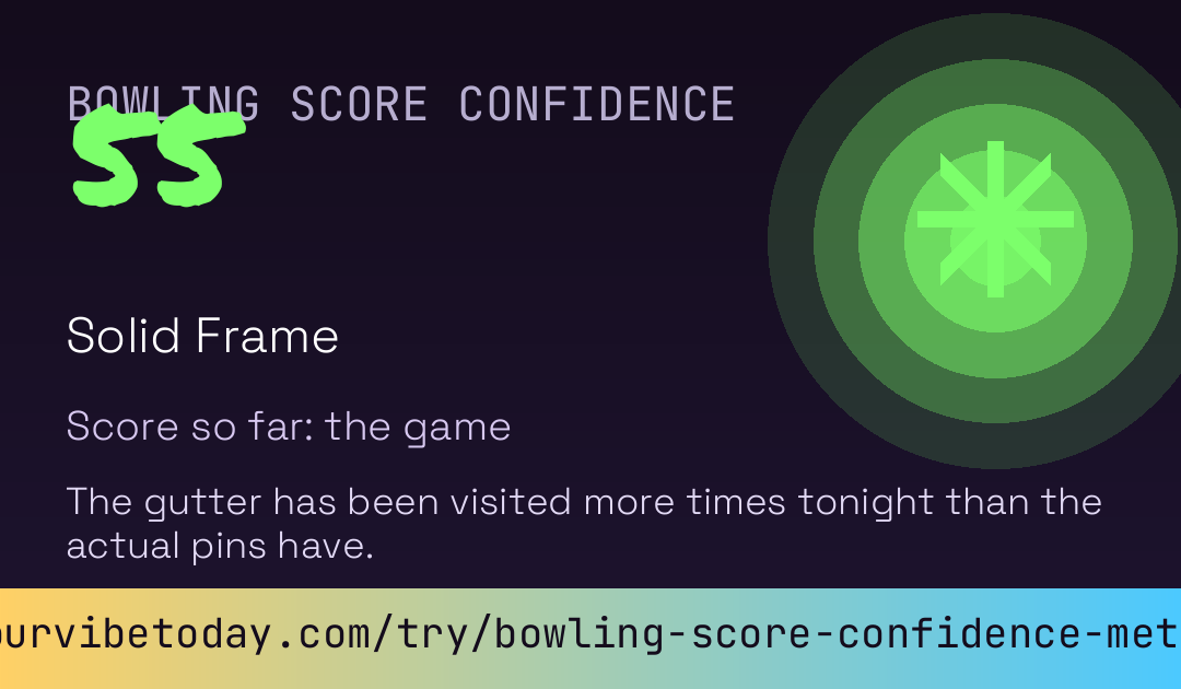 Bowling Score Confidence Meter card