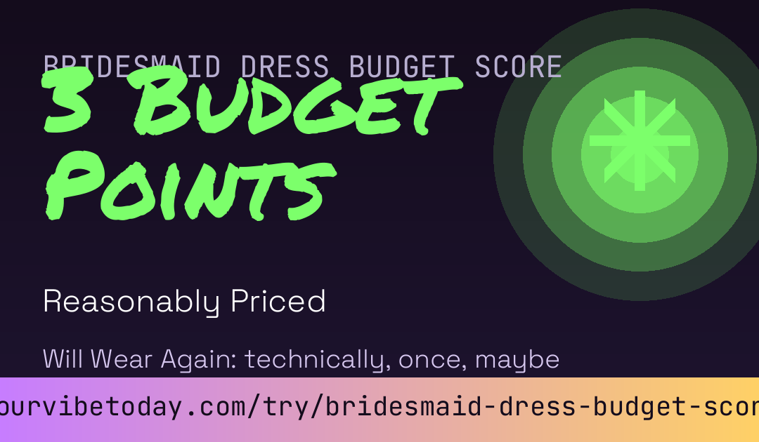 Bridesmaid Dress Budget Score card preview