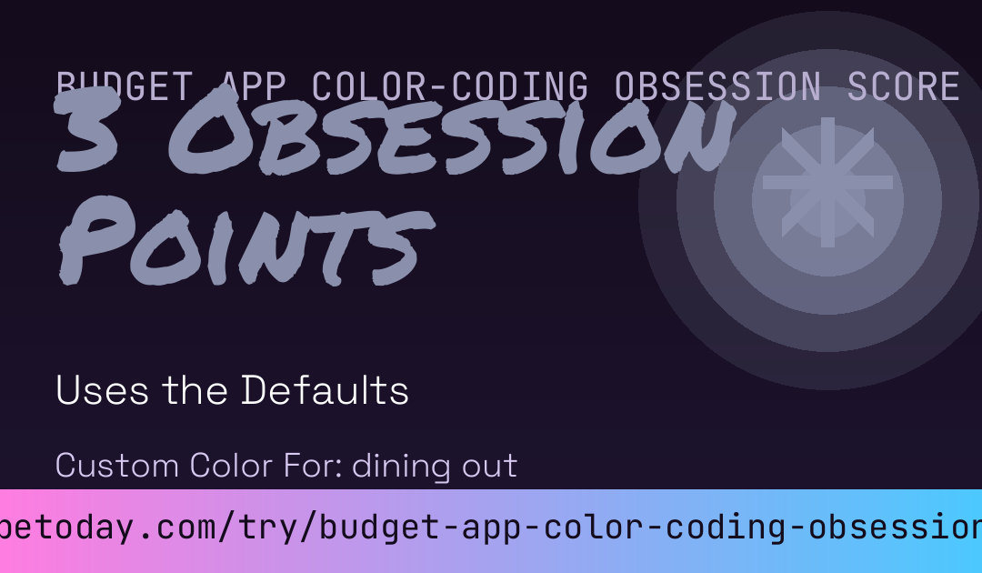 Budget App Color-Coding Obsession Score card preview