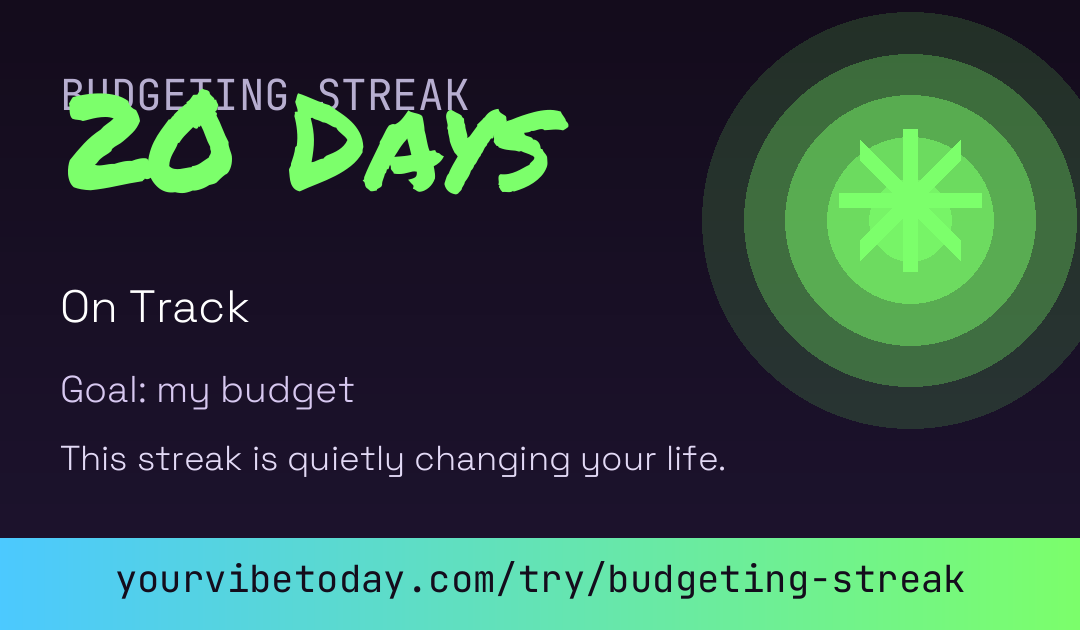 Budgeting Streak card preview