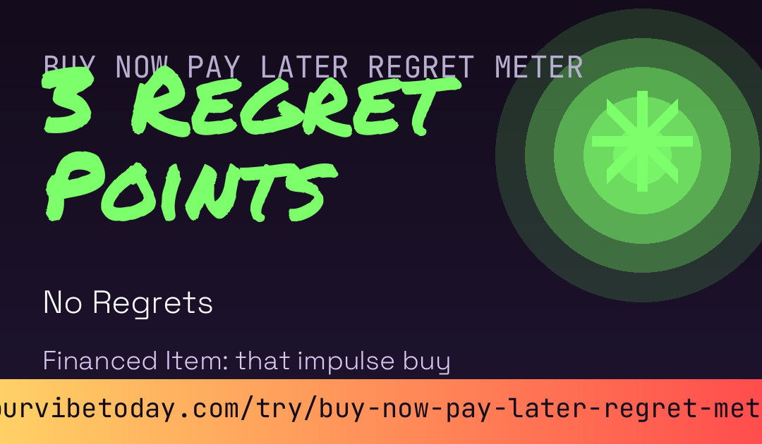 Buy Now Pay Later Regret Meter card