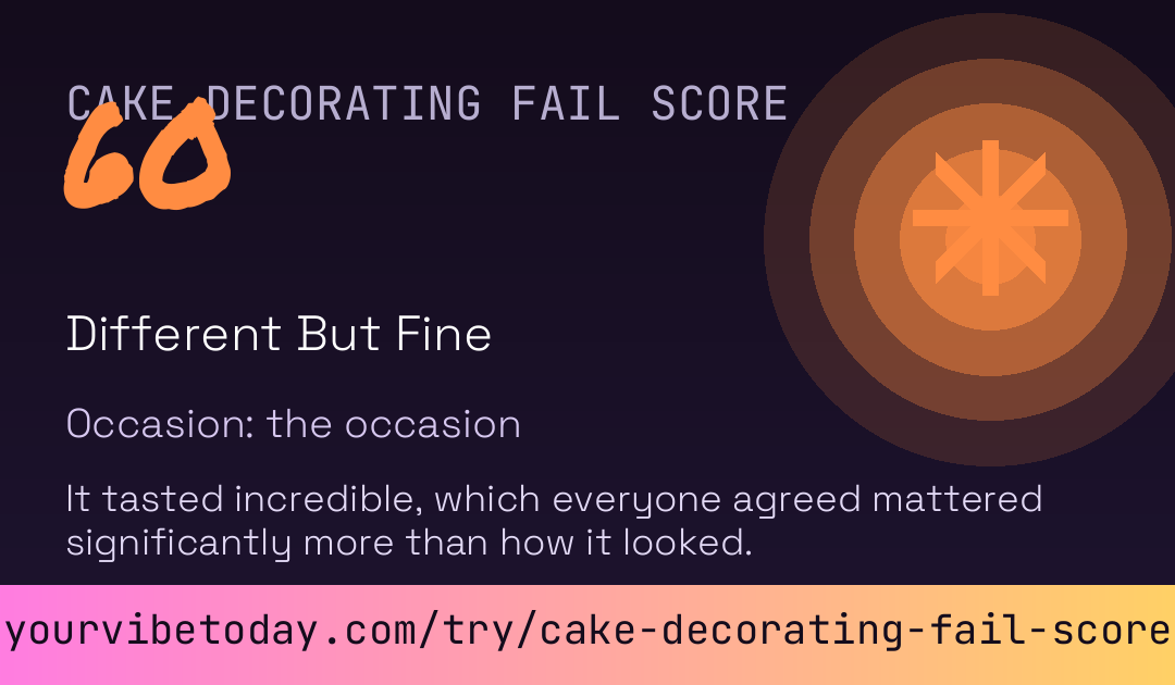 Cake Decorating Fail Score card