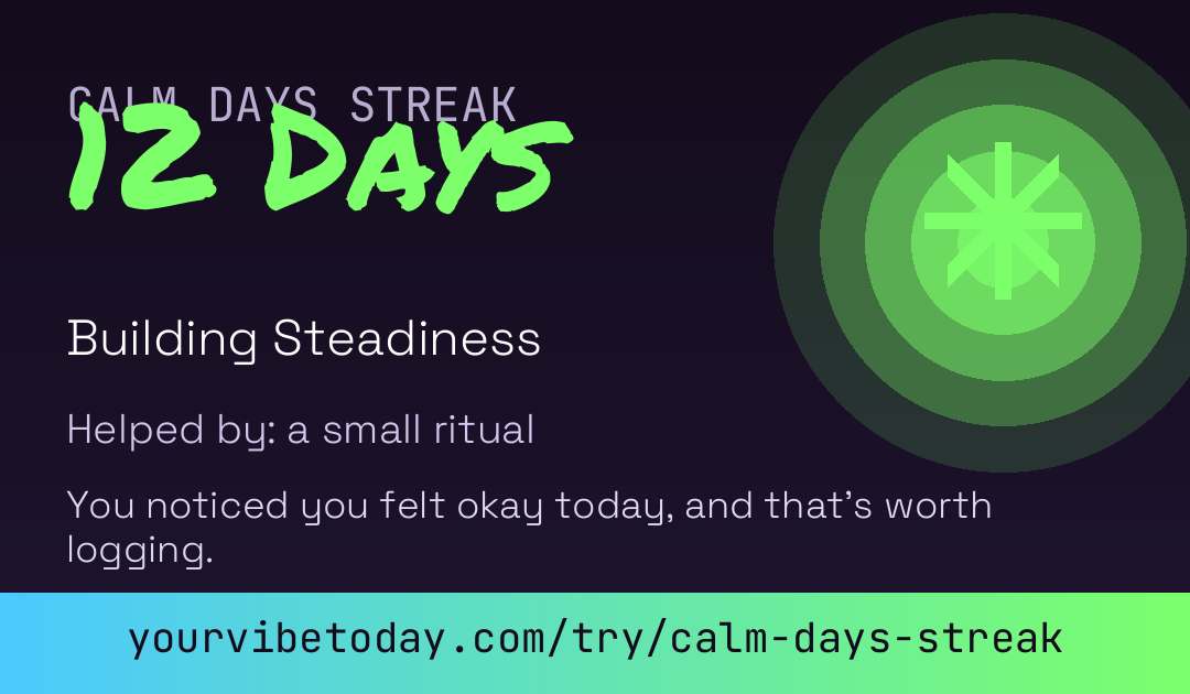Calm Days Streak card