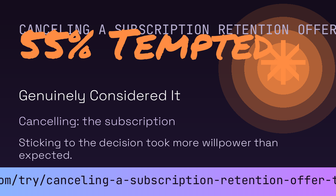 Canceling A Subscription Retention Offer Temptation Score card