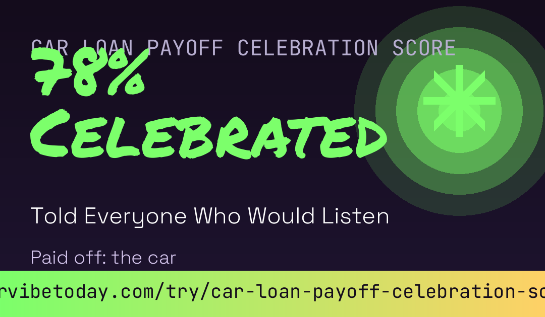 Car Loan Payoff Celebration Score card preview