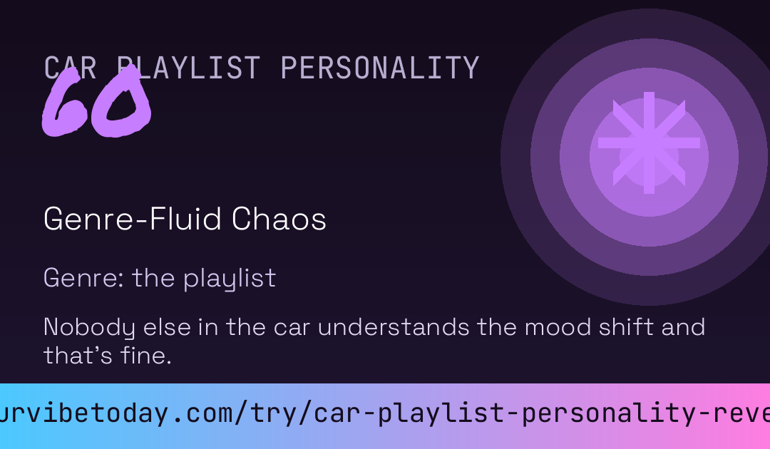Car Playlist Personality Reveal card preview