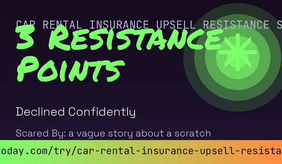 Car Rental Insurance Upsell Resistance Score card