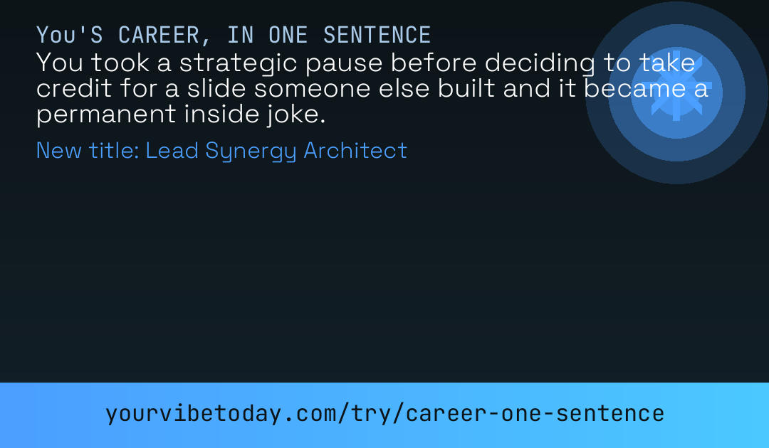 Career in one sentence card