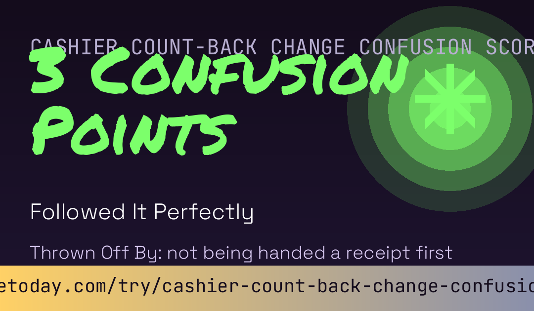 Cashier Count-Back Change Confusion Score card