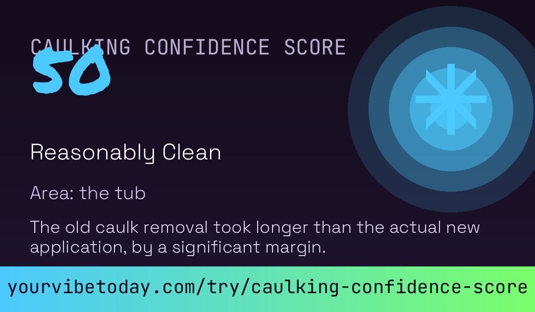 Caulking Confidence Score card
