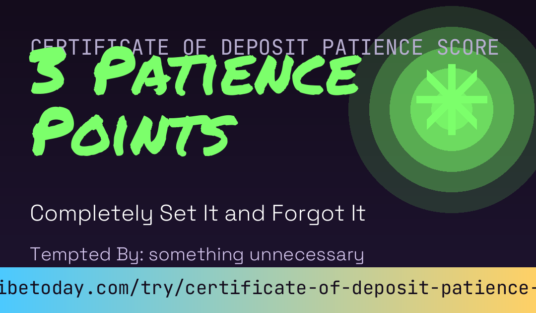 Certificate of Deposit Patience Score card preview
