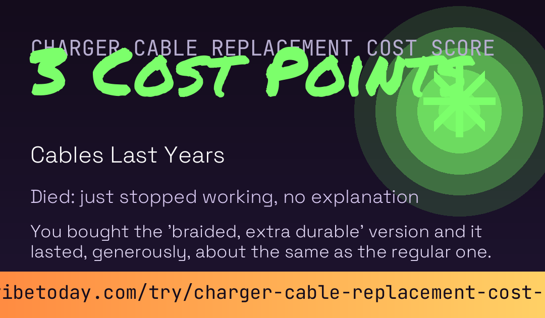 Charger Cable Replacement Cost Score card