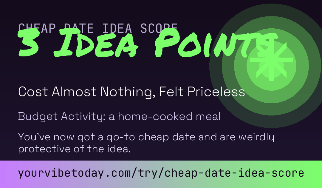 Cheap Date Idea Score card preview