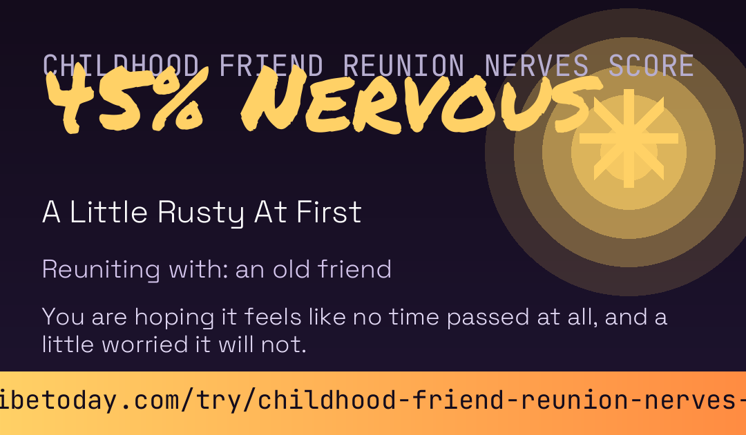 Childhood Friend Reunion Nerves Score card
