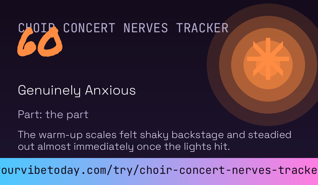 Choir Concert Nerves Tracker card preview