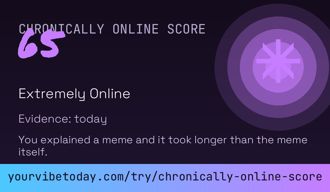 Chronically Online Score card preview