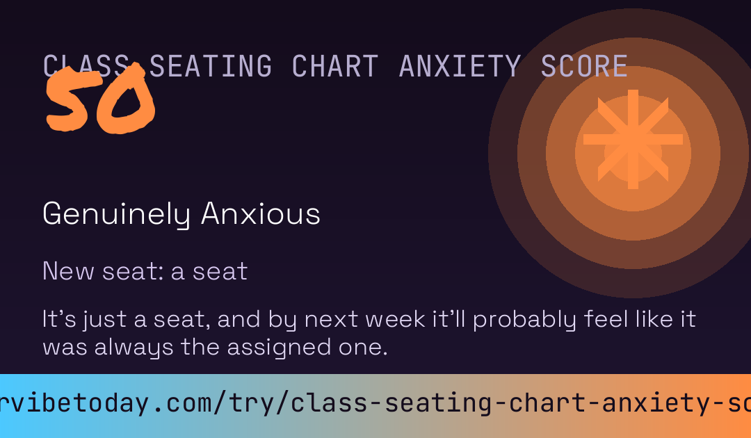Class Seating Chart Anxiety Score card preview
