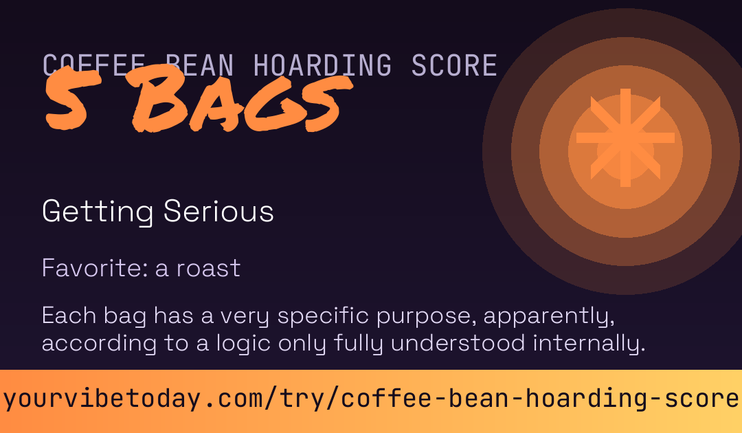 Coffee Bean Hoarding Score card preview