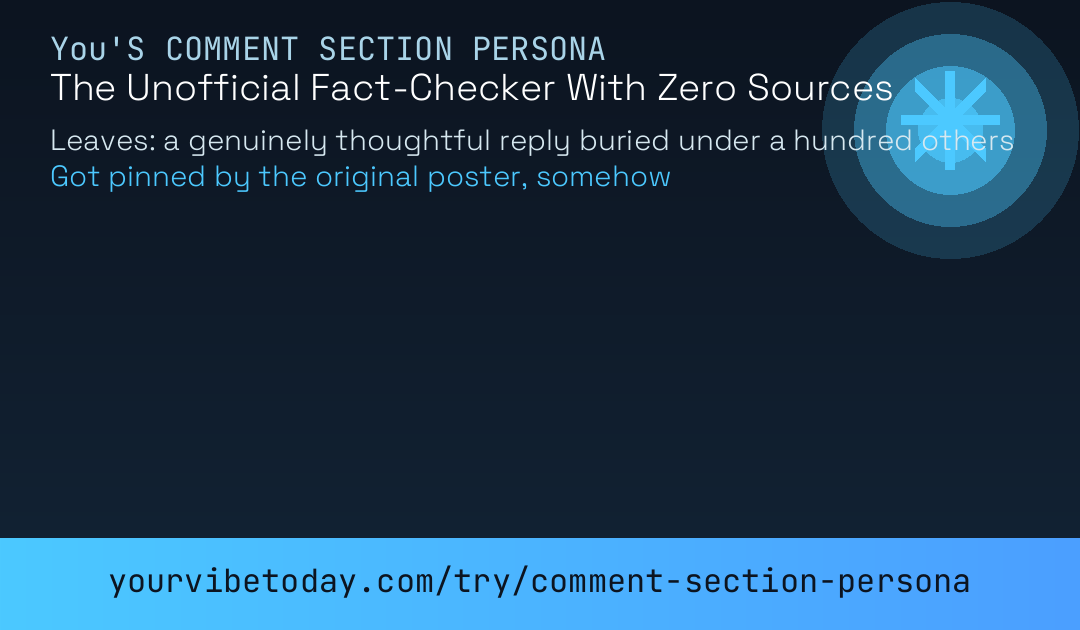 Comment section persona card