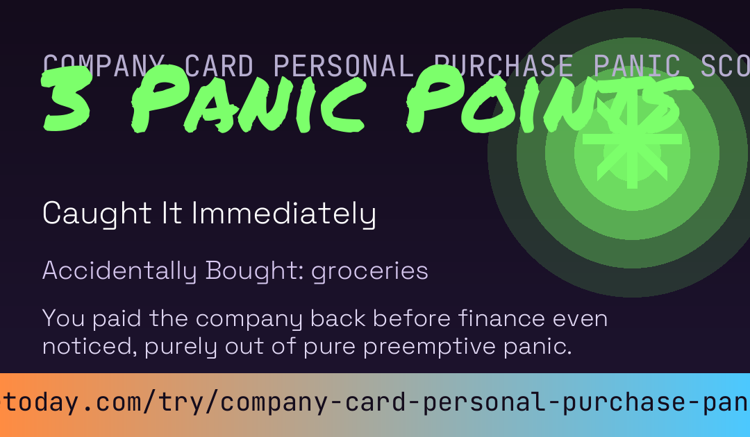 Company Card Personal Purchase Panic Score card preview