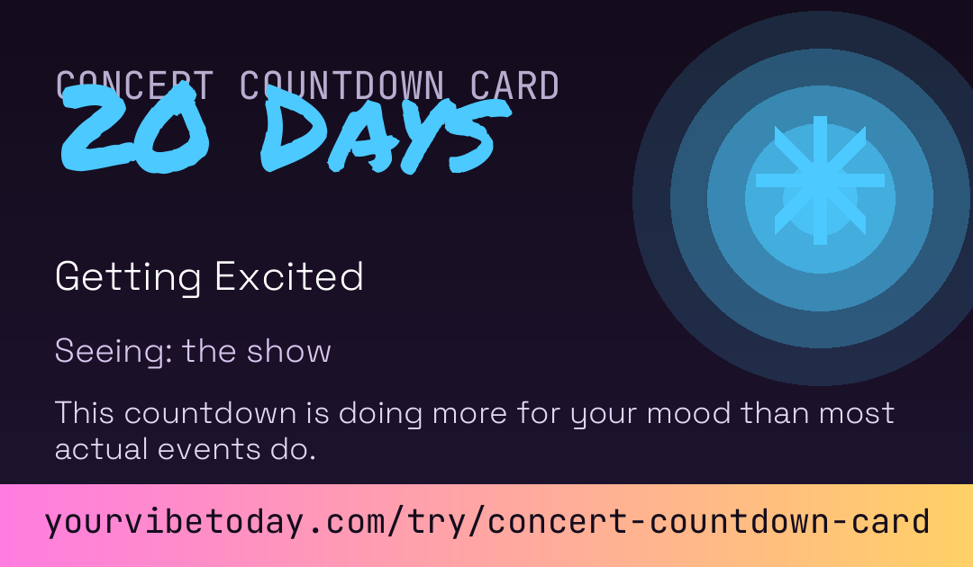 Concert Countdown Card card