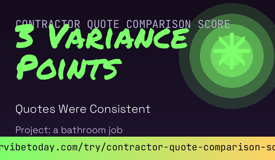 Contractor Quote Comparison Score card