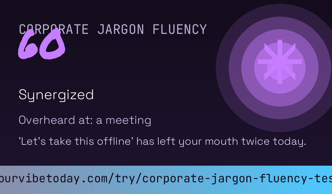 Corporate Jargon Fluency Test card