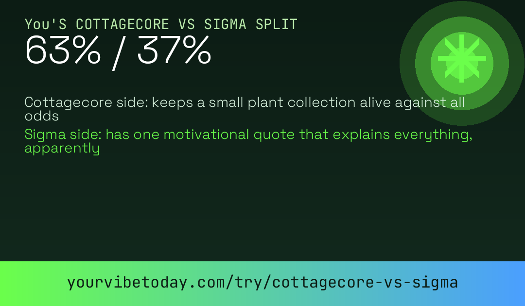 Cottagecore vs sigma split card