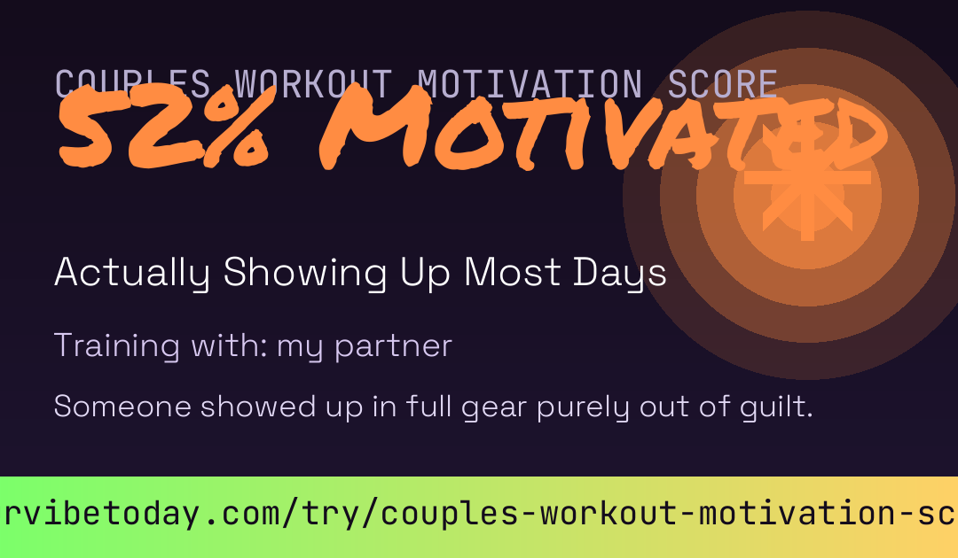 Couples Workout Motivation Score card preview