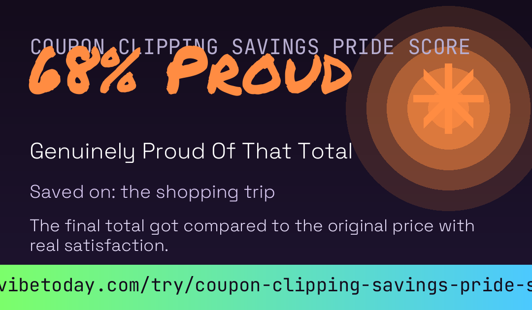 Coupon Clipping Savings Pride Score card preview