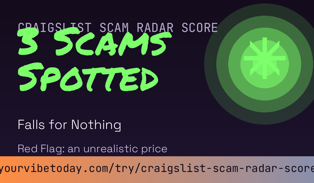 Craigslist Scam Radar Score card preview