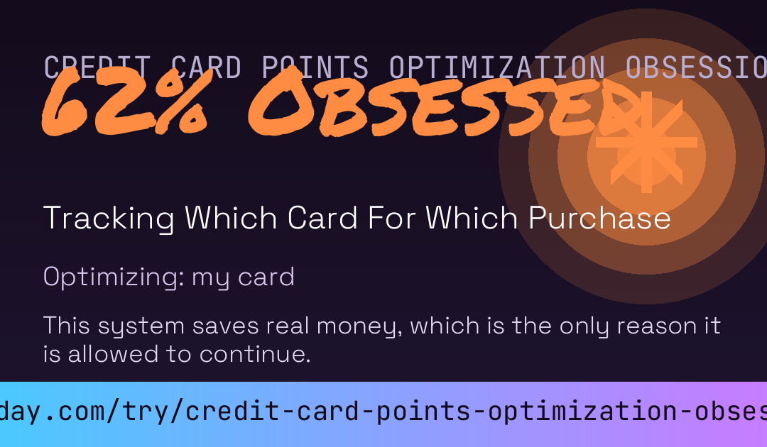 Credit Card Points Optimization Obsession Score card